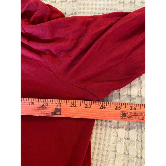 Ruby Rd Pullover Blouse Size XLRed Fringed Top Cowl Neck Plus - Picture 10 of 11